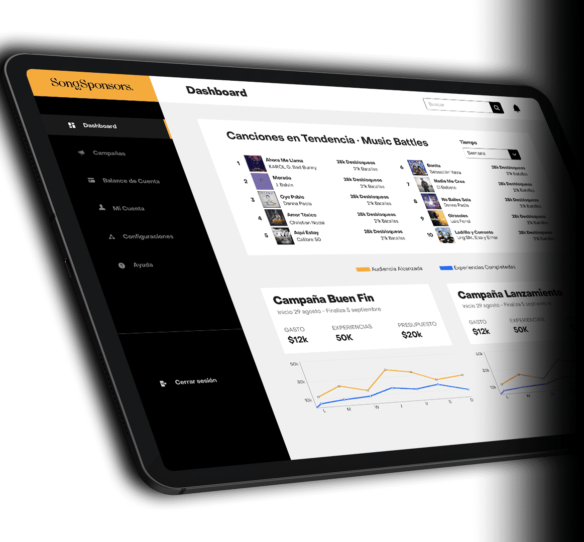 SongSponsors tablet